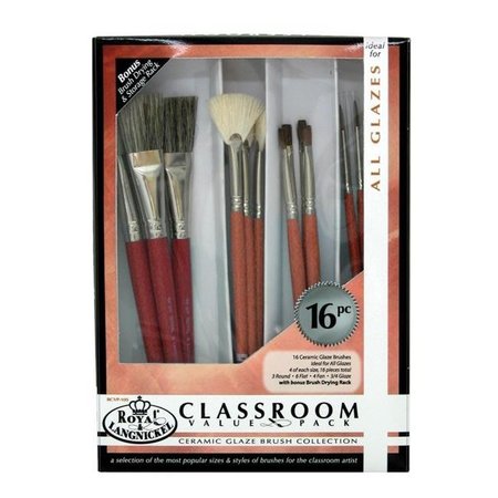 ROYAL BRUSH Royal Brush 1289641 Ceramic Handle Classroom Value Pack; Assorted Size; Pack of 16 1289641